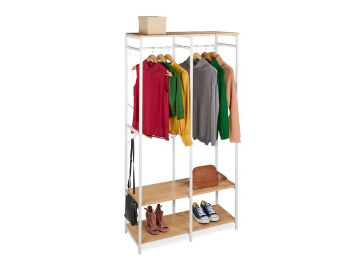 Relaxdays Garderobe offen Kleiderstangen & Ablagen