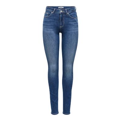 Skinny-fit-Jeans ONLY "ONLBLUSH MID WAIST SKINNY DNM BOX", Damen, Gr. M (38), Länge 30, dunkelblau denim, Denim/Jeans, Obermaterial: 92% Baumwolle, 6% Elastomultiester, 2% Elasthan, unifarben, skinny fit lang, Jeans, Baumwollmischung, skinny fit