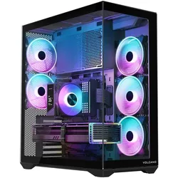 Modecom Obudowa Space XL Argb Full Tower 5f Czarna (ATX, E-ATX, mATX, Mini-ITX), PC Gehäuse, Schwarz