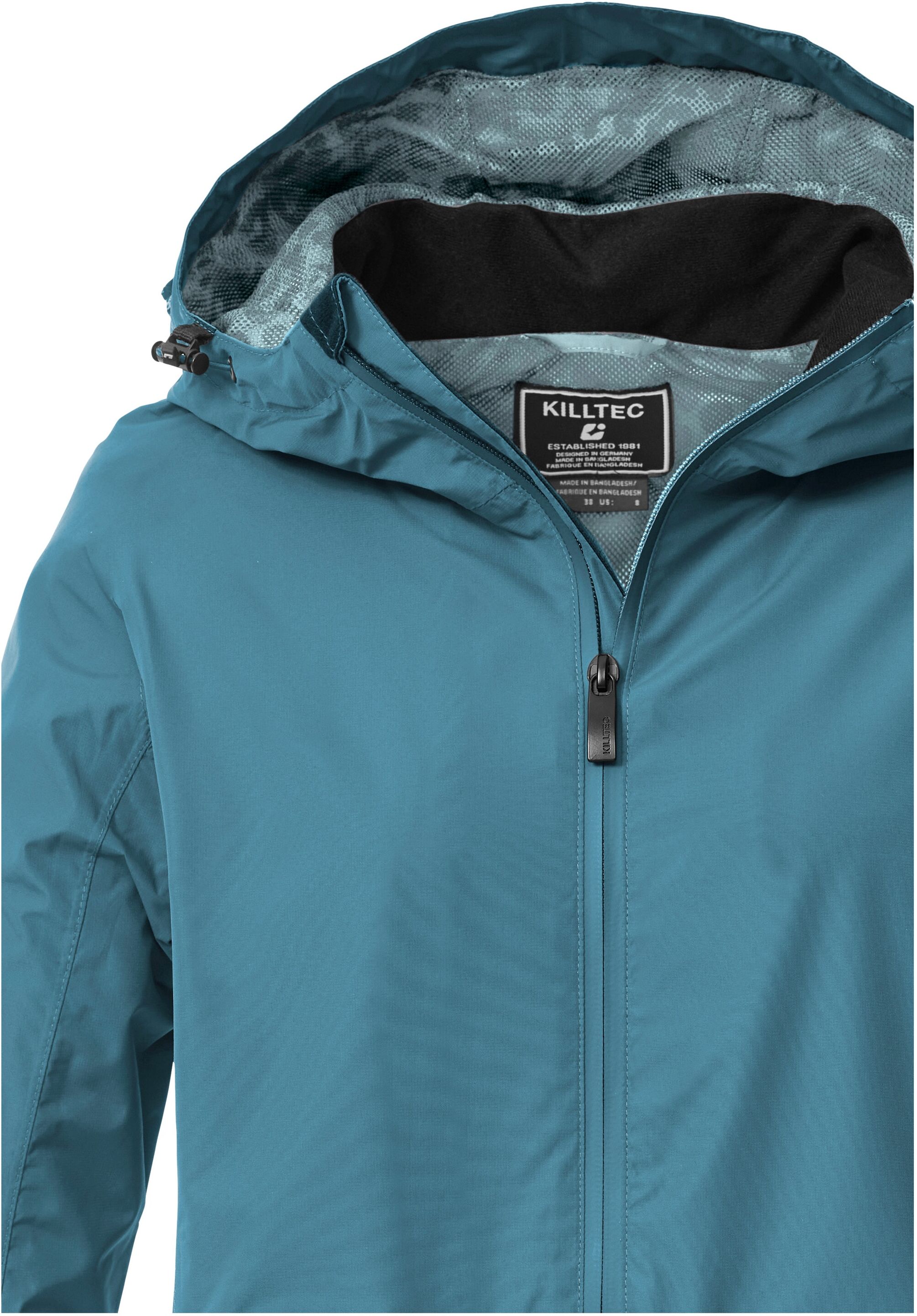 Parka KILLTEC "KOS 35 WMN PRK", Damen, Gr. 38, blau, Obermaterial: 100% Polyester.Futter: 100% Polyester, Jacken Parka, Wasser- und winddichter Damenparka, atmungsaktiv, verstellbar blau 38