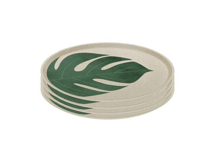 Koziol Assiette Connect Ø 25,5 cm, lot de 4 Monstera leaf