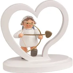 KWO Erzgebirge Herz mit Engel Amor Höhe 7 cm