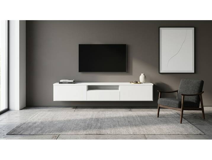 Meuble TV Pickawood MDF mélaminé MDF Blanc mat