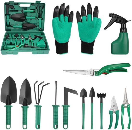 Unyqoos 13-delige tuingereedschapset met opbergbox en handschoenen