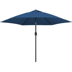 vidaXL Sonnenschirm mit LED-Beleuchtung und Stahl-Mast 300 cm Azurblau