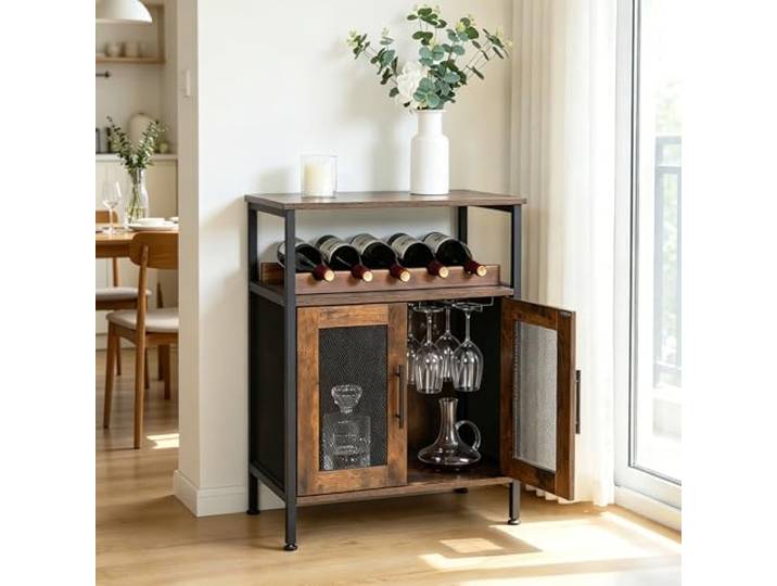 xixi-home Weinschrank Eckschrank Industrial Weinschränke aus Holz freistehende Weinregale，für Küche, Bar, Restaurant usw-Typ A
