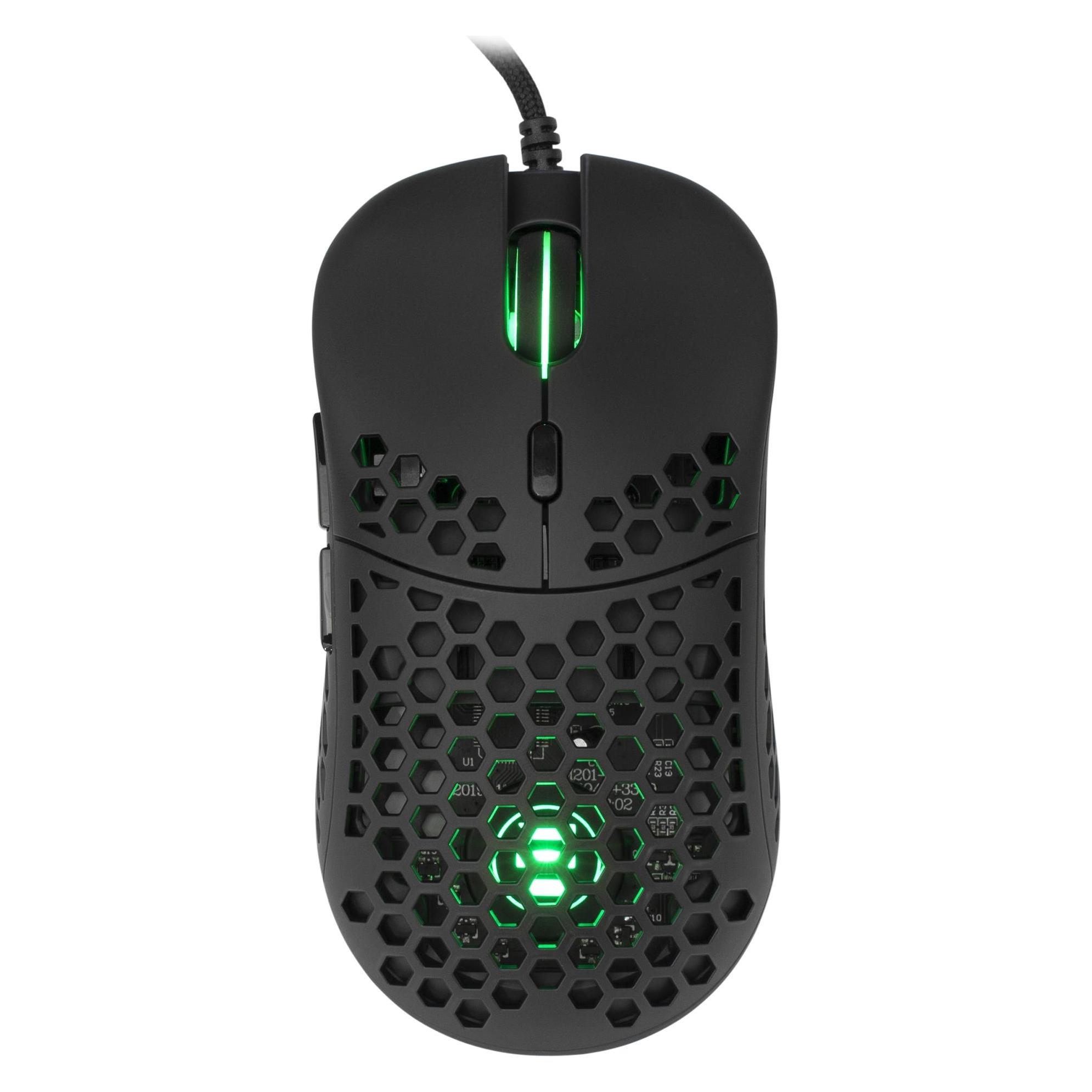 White Shark Ultra light Gaming mouse eShark Naginata Black, 60g, Pixart PMW3389 sensor, with RGB backlight (Kabelgebunden) (ESL-M4 BLACK)