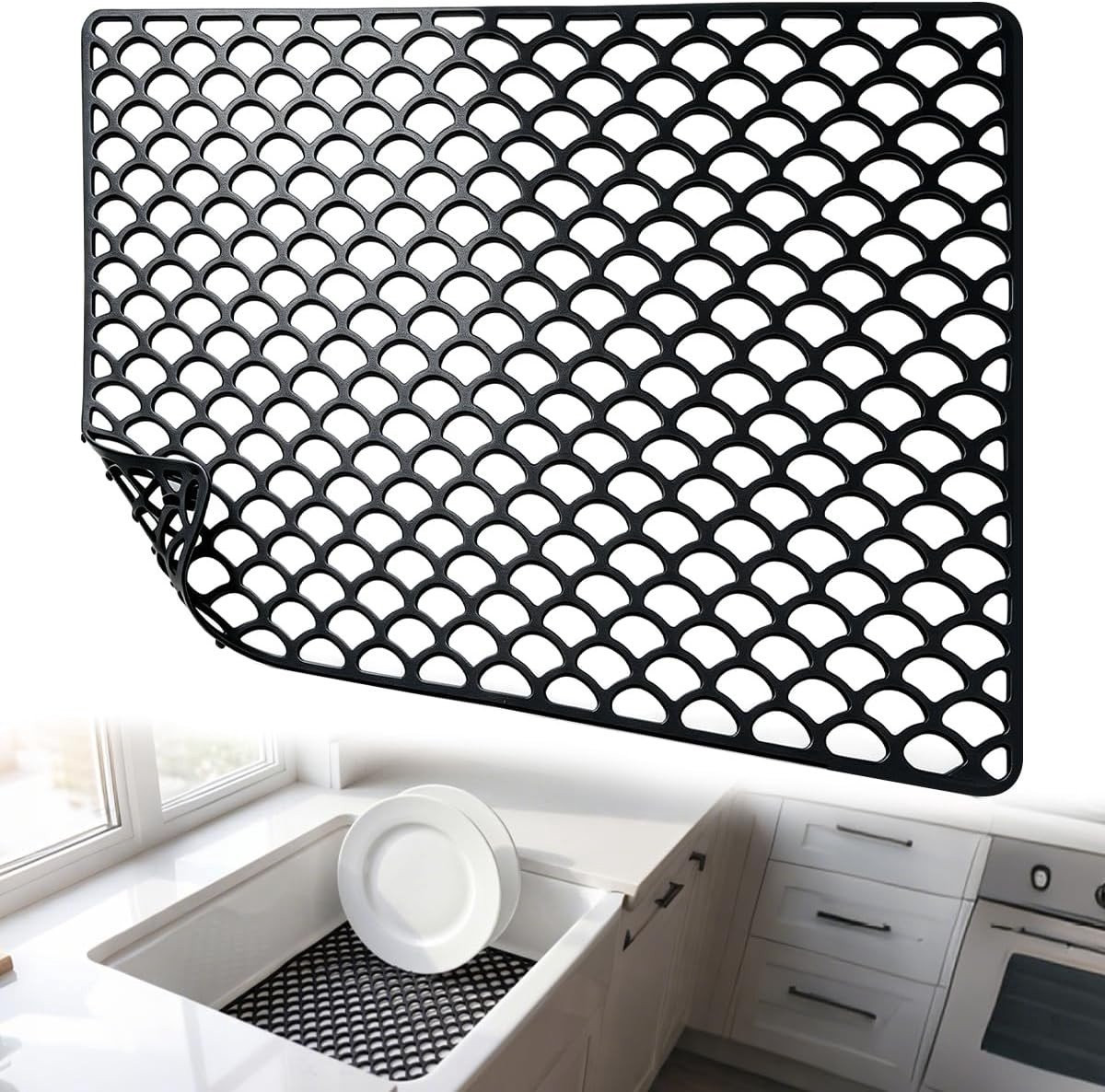 Siliconen Afvoer Mat 46 x 32 cm - Antislip en Waterdoorlatend voor Keuken en Badkamer