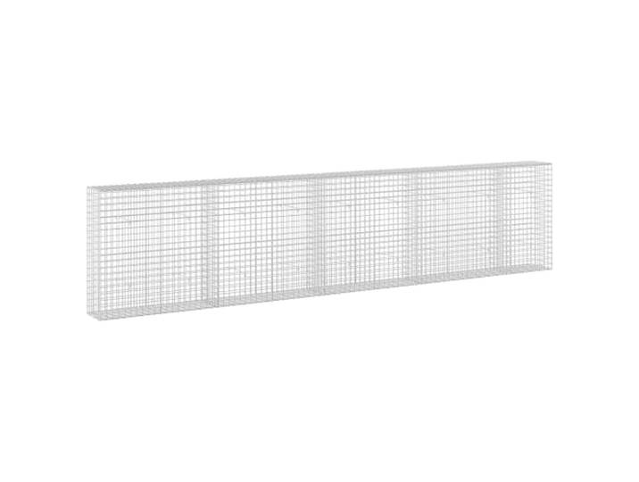 Gabion aus verzinktem Stahl, 450 x 30 x 100 cm, Maschenweite: 5 x 5 cm Gabionenkorb, verzinkter Stahl, Haken und Clips, Blumentopf, dekorative Wände, Gartenzäune, einfache Montage