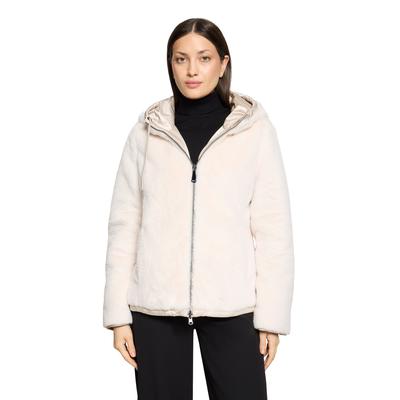 Wendejacke BETTY BARCLAY, Damen, Gr. 42, beige (silky beige), Plüsch, Obermaterial: 100% Polyester, unifarben, regular fit normal, Jacken, mit Kapuze