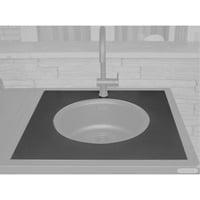 Dekton-Arbeitsplatte mit Ausschnitt, Fachboden schwarz