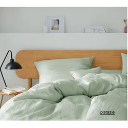 Elegante Bettwäsche Breezee (weitere Farben) - 155x220 cm + 40x80 cm	pistazie