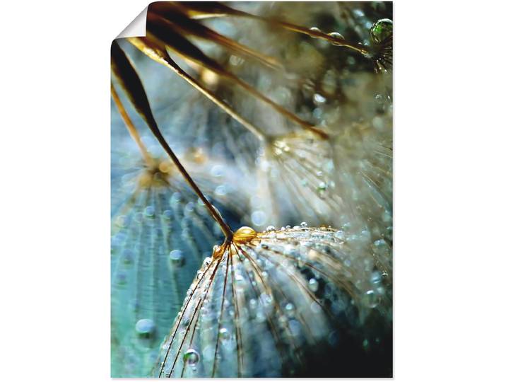 Poster ARTLAND Pusteblume Mystische Schönheit , blau (farbe bild(er): blau), B:45cm H:60cm, Bilder, Poster, ohne Rahmen