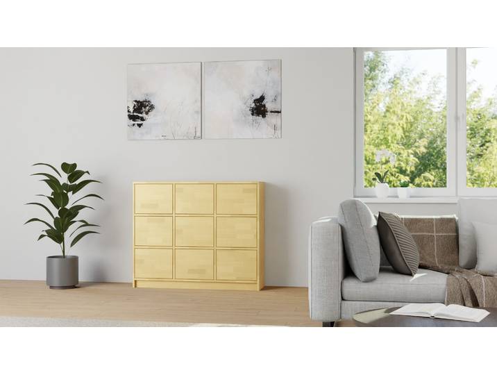 Stylishe Schubladenkommode Buche Natur geölt