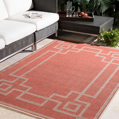 Livabliss Odette Greek Key Border Indoor/ Outdoor Area Rug