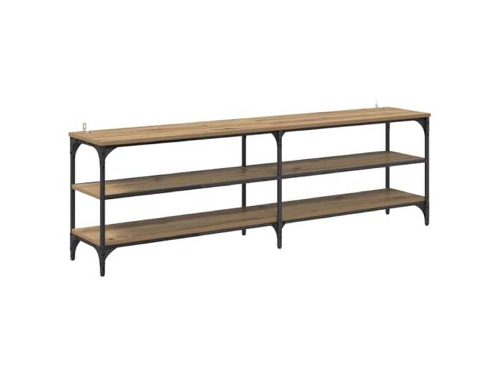 KTHLBRH TV-Schrank 160 x 30 x 50 cm Eiche handgefertigt Technisches Holz, Eisen, geräumige Regale, Landhausstil, Wohnzimmer, Home Office