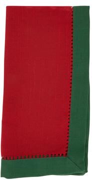 Saro Lifestyle Classic Charm Two-Tone Hemstitch Napkin (Set of 12)