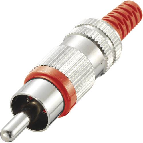 TRU Components 719270 Cinch-Steckverbinder Stecker, gerade Polzahl: 2 Rot