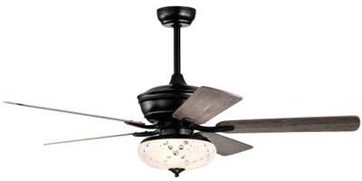 Costway 52 Inch Ceiling Fan with 3 Wind Speeds and 5 Reversible Blades-Gray