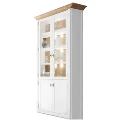 Wehrsdorfer Vitrine Maisonette Dekor Weiß