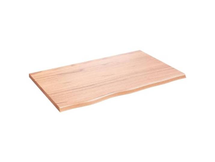 GHVBNMF Tischplatte Massivholz Eiche 80x50x2 cm Hellbraun Vielseitige Ersatzplatte aus naturlackierter Eiche mit Baumkante für Untergestelle in Arbeitszimmer und Wohnzimmer.