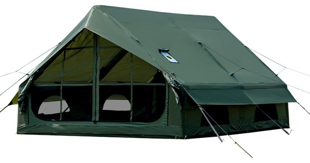 Campingzelt, aufblasbares Zelt - für 10 Personen - 3000 mm Wasserdichtigkeit - Oxford-Polyester - rechteckig - Outdoor-Zelt