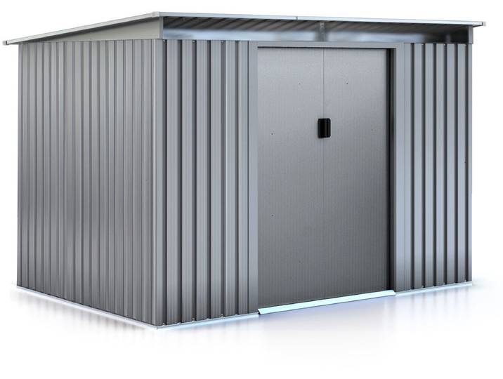 Abri de jardin métal toit plat Texas - 4,72 m² - Gris
