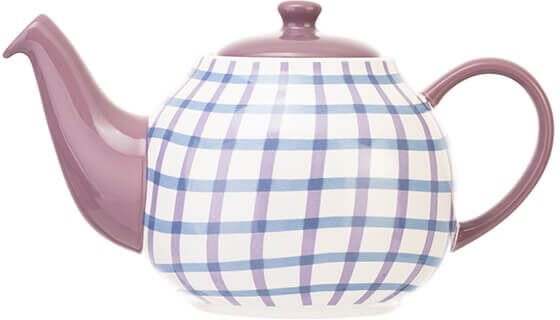 Siip Gingham Purple 6 Cup Teapot
