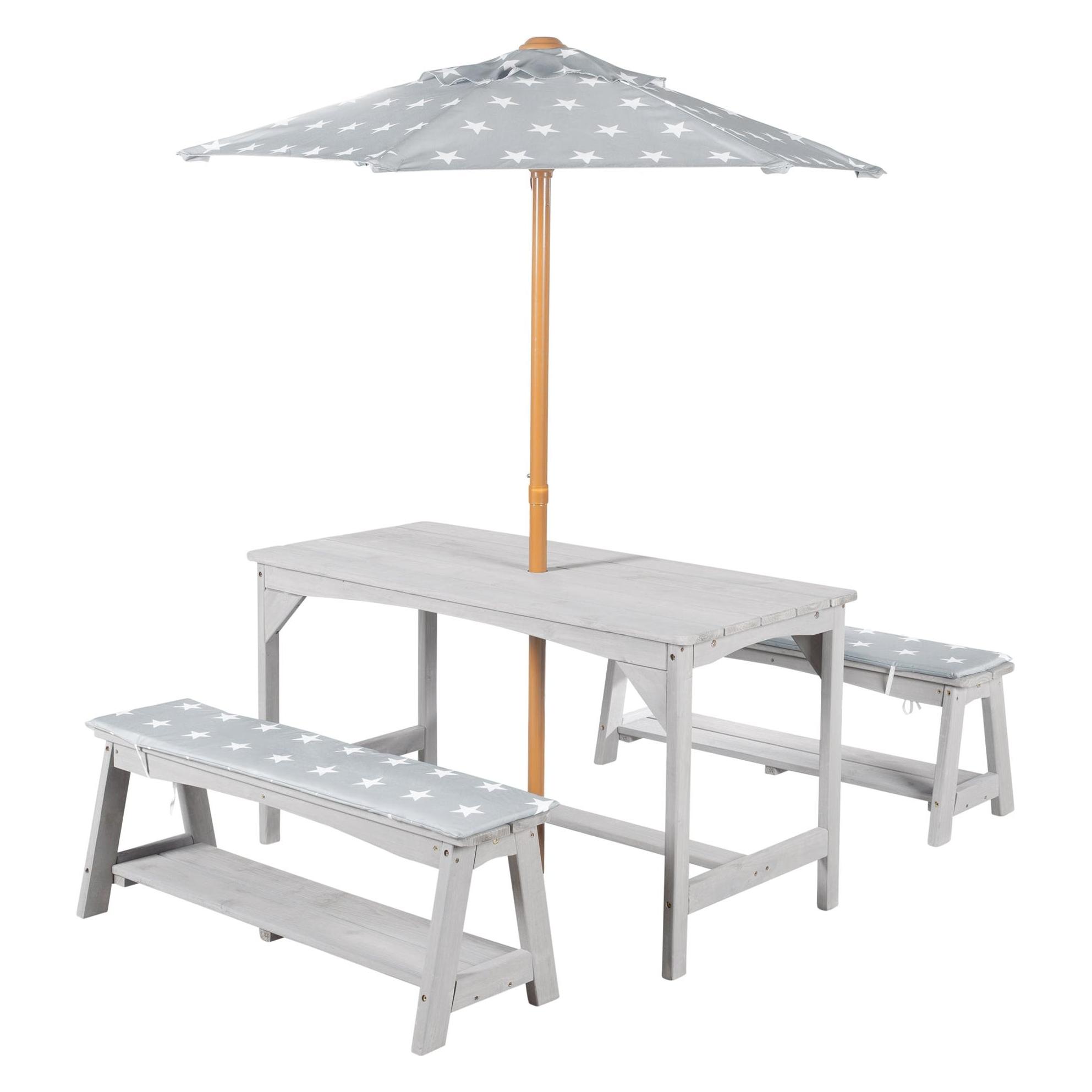 Roba Kindersitzgruppe mit Sitzauflage und Schirm Little Stars (456030GAV190)