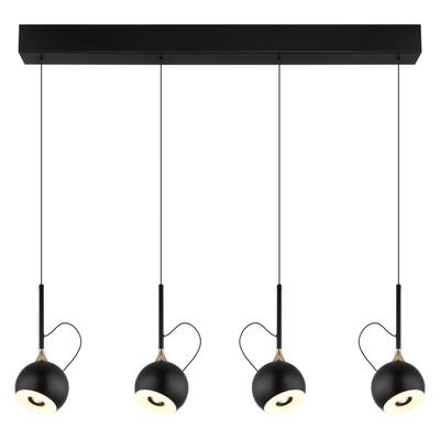 GLOBO LIGHTING Hängeleuchte "DONOVAN", schwarz (schwarz matt), 1, H: 150cm, 1 Stk., Leuchten, Hängeleuchte Schwarz/Gold, Acryl opal, Soft-Lift, LED 40W, Hängeleuchte
