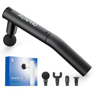 RENPHO Massagepistole Extend Massage Gun, 4 Aufsätze & 5 Intensitätsstufen, mit Verlängerungsgriff
