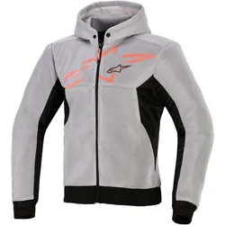Alpinestars Chrome Superairflow, Kapuzenjacke - Grau/Schwarz/Neon-Rot - XS