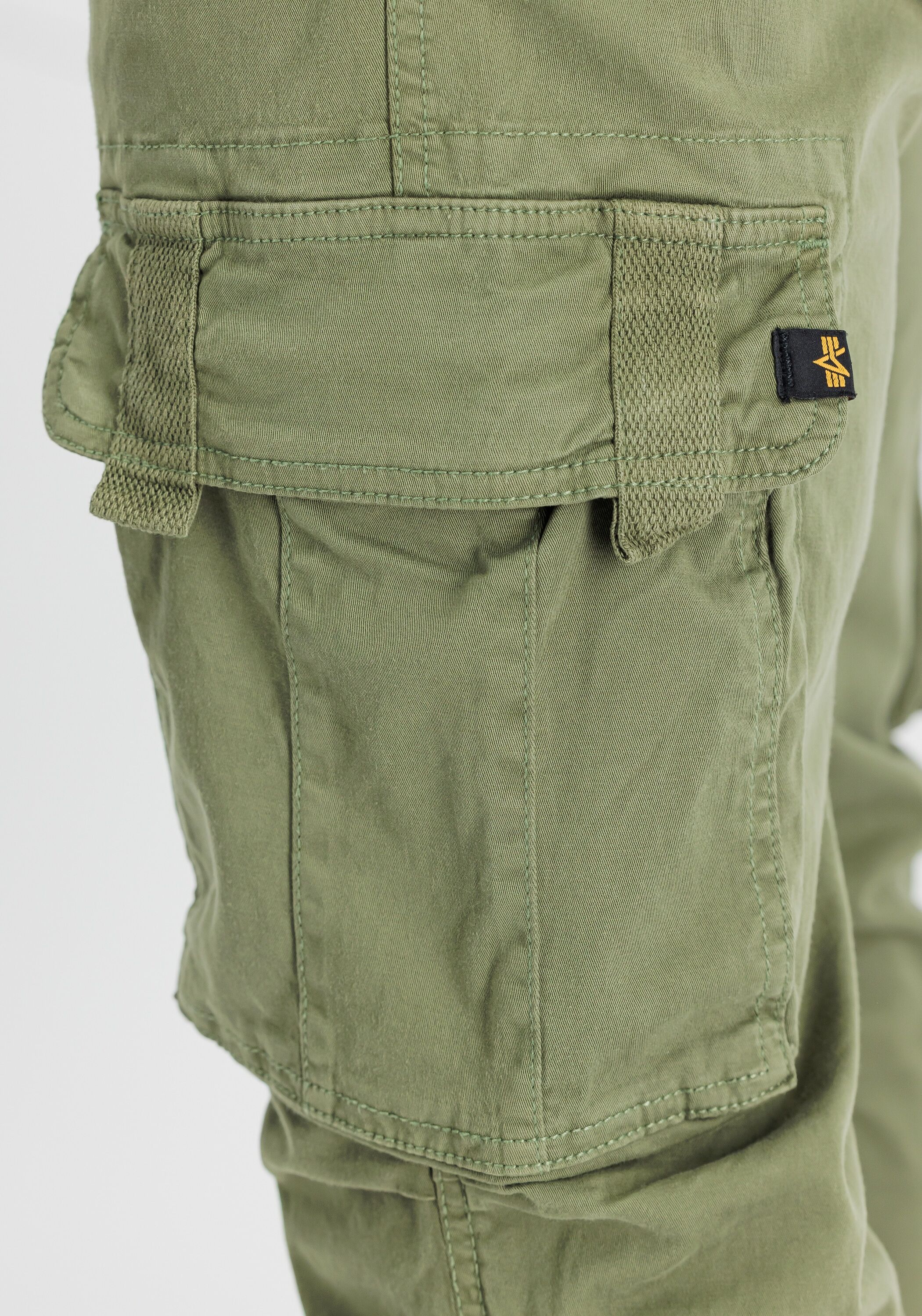 Cargohose ALPHA INDUSTRIES "Task Force Pant", Herren, Gr. 30, Normalgrössen, grün (vintage grün), Obermaterial: 98% Baumwolle, 2% Elastan, Hosen Cargohose vintage grün 30, Normalgrössen