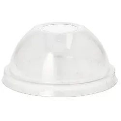 Starpak 1000 Dom-Deckel, PET rund Ø 8 cm · 4 cm glasklar mit Lochung