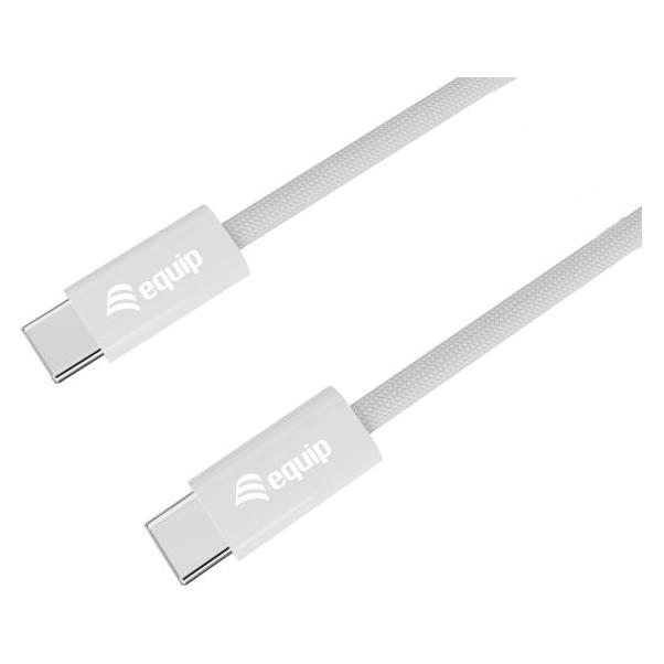 equip Kabel USB-C2.0->C 3A PD60W St/St 0.30m weiss (0.30 m, USB 2.0, 60 W) (128840)