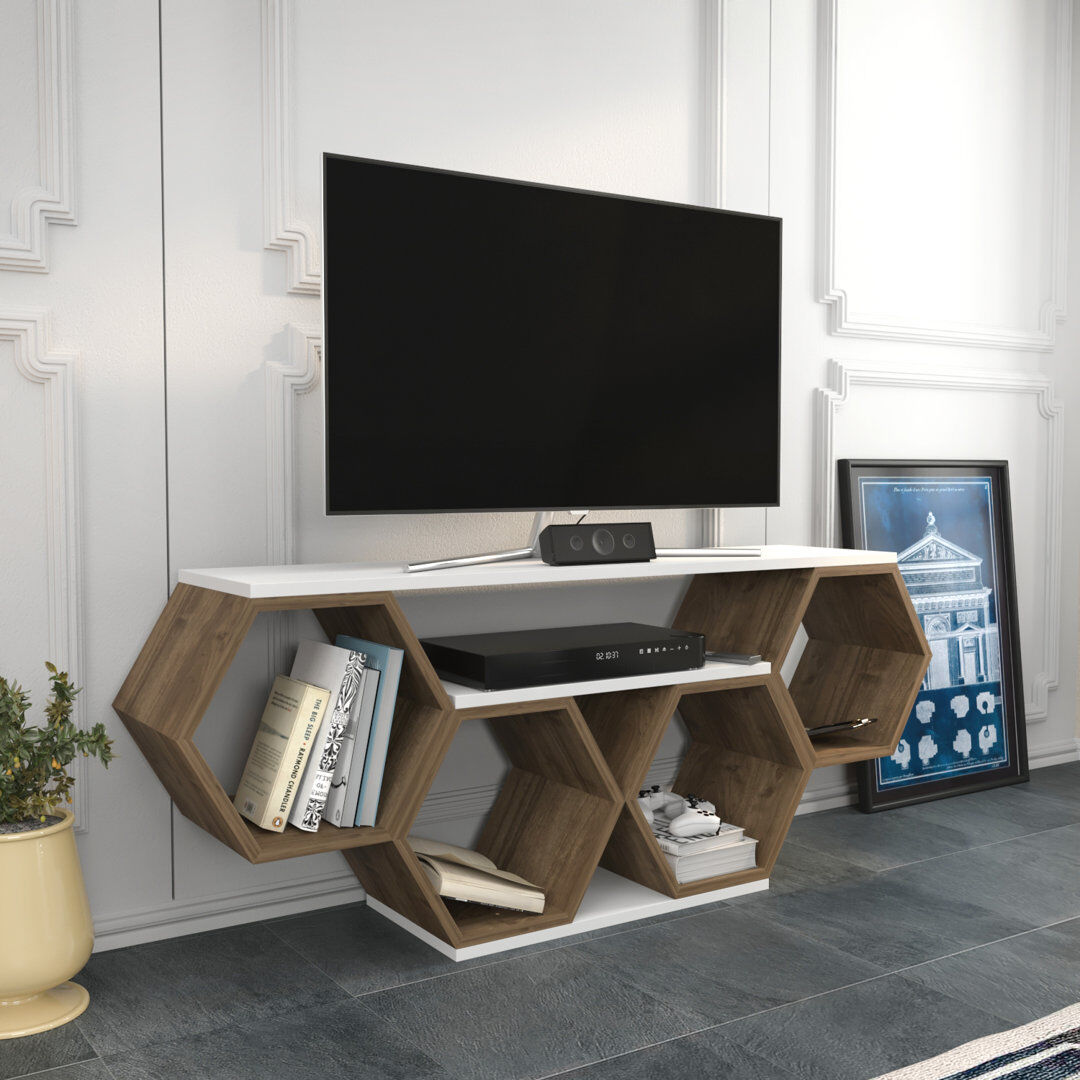 Hashtag Home Alecto TV Stand for TVs up to 55" Walnut/White 55"