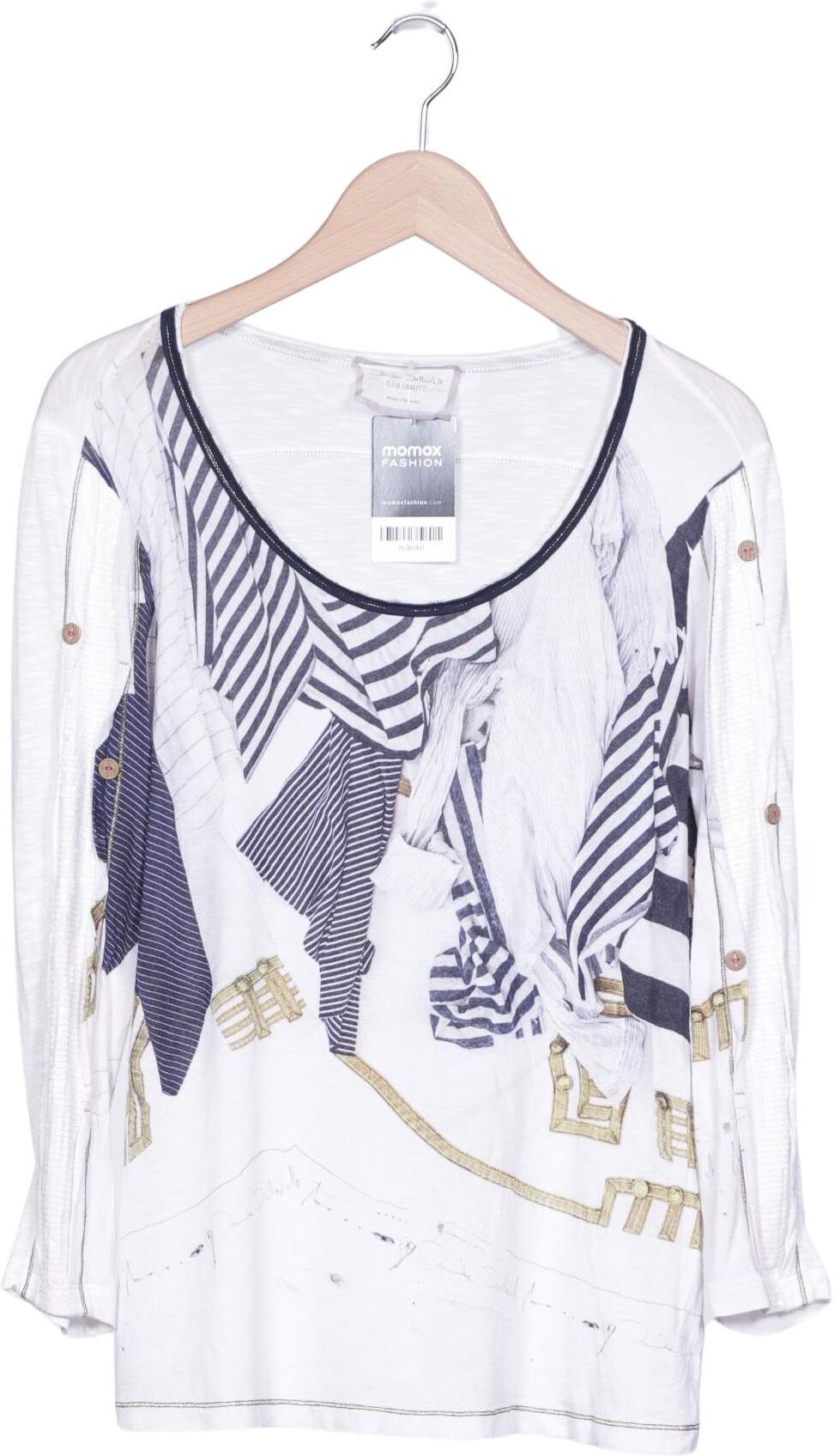 Elisa Cavaletti Damen Langarmshirt, Weiß, Gr. M, Viskose / Elasthan - Second Hand