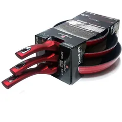 BerlingerHaus GRANITE FRYING SET 3 PCS. Red METALLIC LINE BH-1288, Pfanne + Kochtopf, Rot