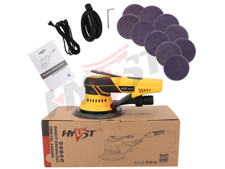 HYVST KS-05-150-2.5/5.0mm 6 pouces ponceuse orbitale aléatoire sans brosse 220V travail du bois coin mur voiture rectifieuse fils enfichables