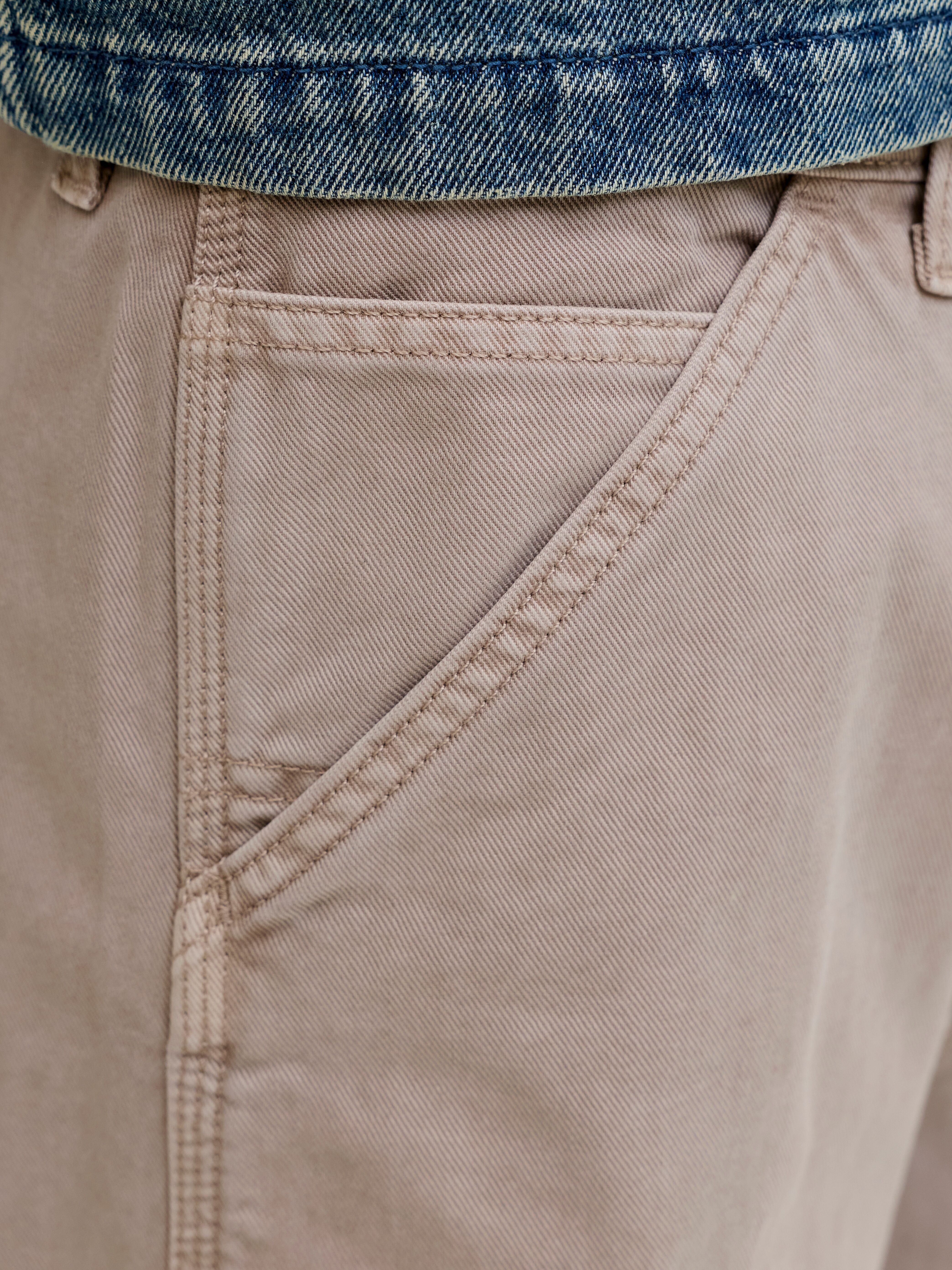 Chinoshorts JACK & JONES "JPSTTONY RAYE WORKER SHORT MID SN", Herren, Gr. XL, N-Gr, beige (string), Web, Obermaterial: 100% Baumwolle, unifarben, kniefrei, Hosen Chinoshorts, Baumwolle, 5-Pocket Style string XL, N-Gr