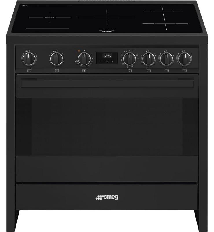 SMEG Backofenset B95IMAN9, Freistehend, Anthrazit