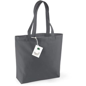 Westford-Mill Einkaufstasche W180 Organic Shopper, grey, aus Baumwolle, faltbar, mit Henkeln, 32 x 35 cm