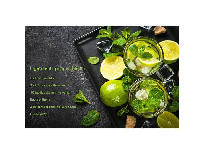 Planche en verre Mojito 40 x 30 cm Pradel Excellence
