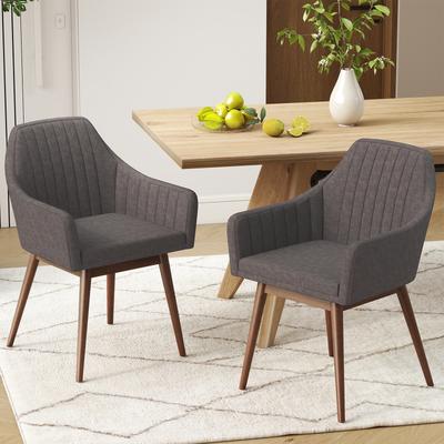 Lirago Dining Chairs Set of 2 Upholstered Accent Chairs with Comfy Padded Backrest and Seat