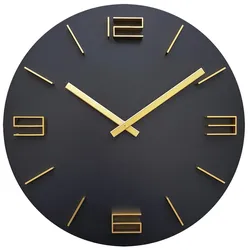 Wanduhr Gera Schwarz/Gold