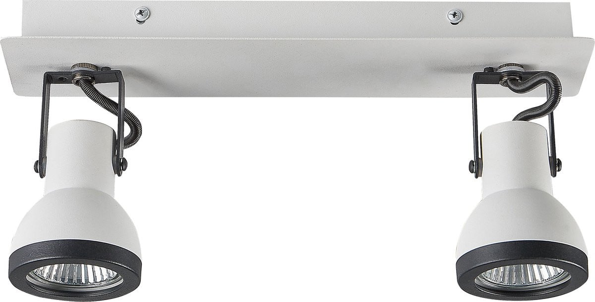 Beliani Baro Plafondlamp - Wit en Zwart - Metaal - Industrieel Design