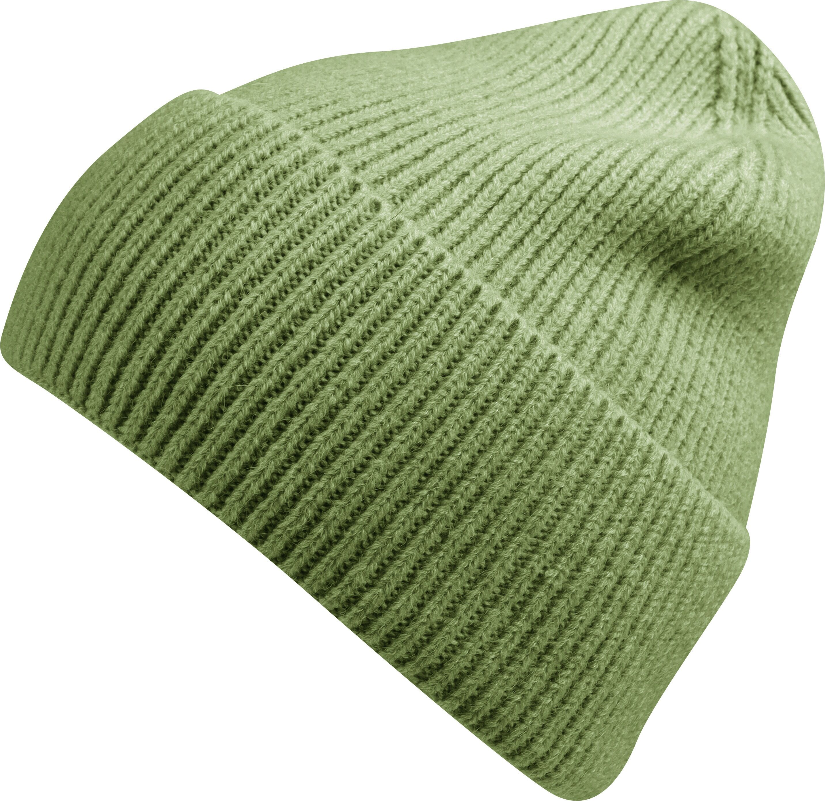 Beanie CAPELLI NEW YORK, Damen, grün (loden), Strick, Materialmix, unifarben, Mützen Beanie, Rippstrick, Wollanteil, wärmend loden Einheitsgröße