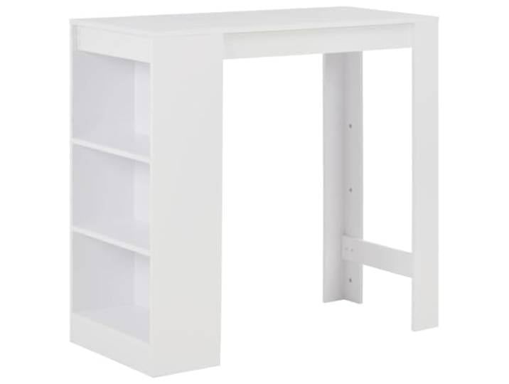 HEFZGDB Bartisch mit Regal Weiß 110x50x103 cm Stehtisch Küchenregal Holzwerkstoff platzsparend