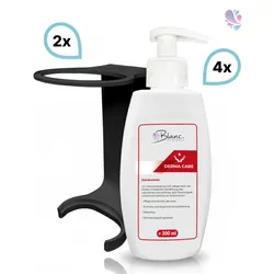 SET: Mini Fix-System - 2x Mini Fix Spender, weiß oder schwarz + Hautpflegecreme, regenerierend, sehr ergiebig, 4x300 ml