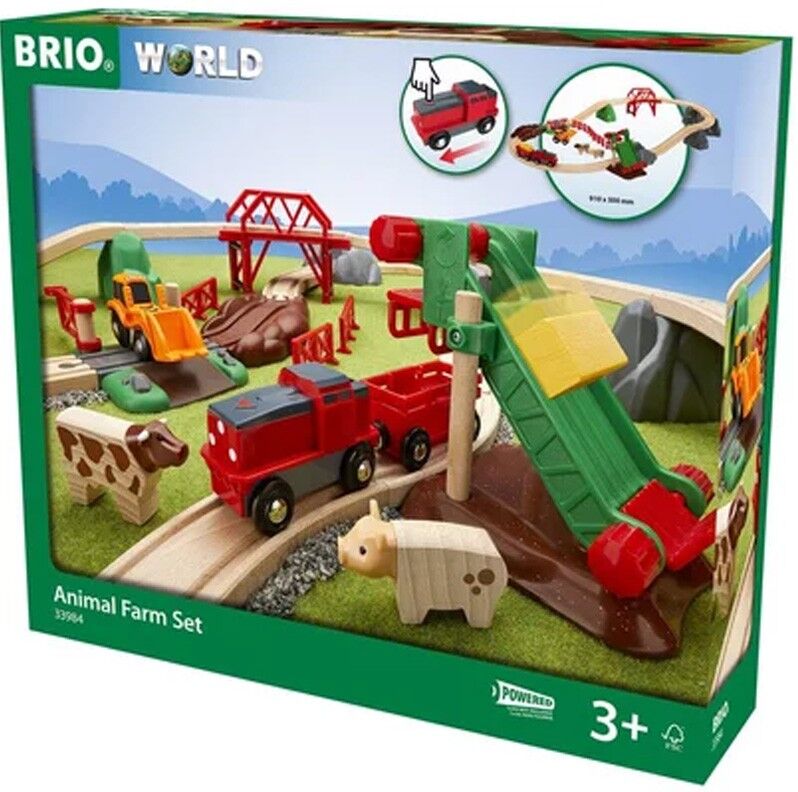 Coffret World : Circuit de la Ferme et Locomotive à pile - BRIO
